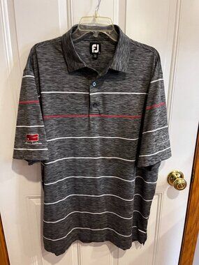 FootJoy Mens XL Grey Space Dye Short Sleeve Golf Polo Shirt Performance Athletic